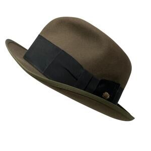 Vintage Champ Fedora Hat Brown Felt Black Ribbon Made in USA Men’s